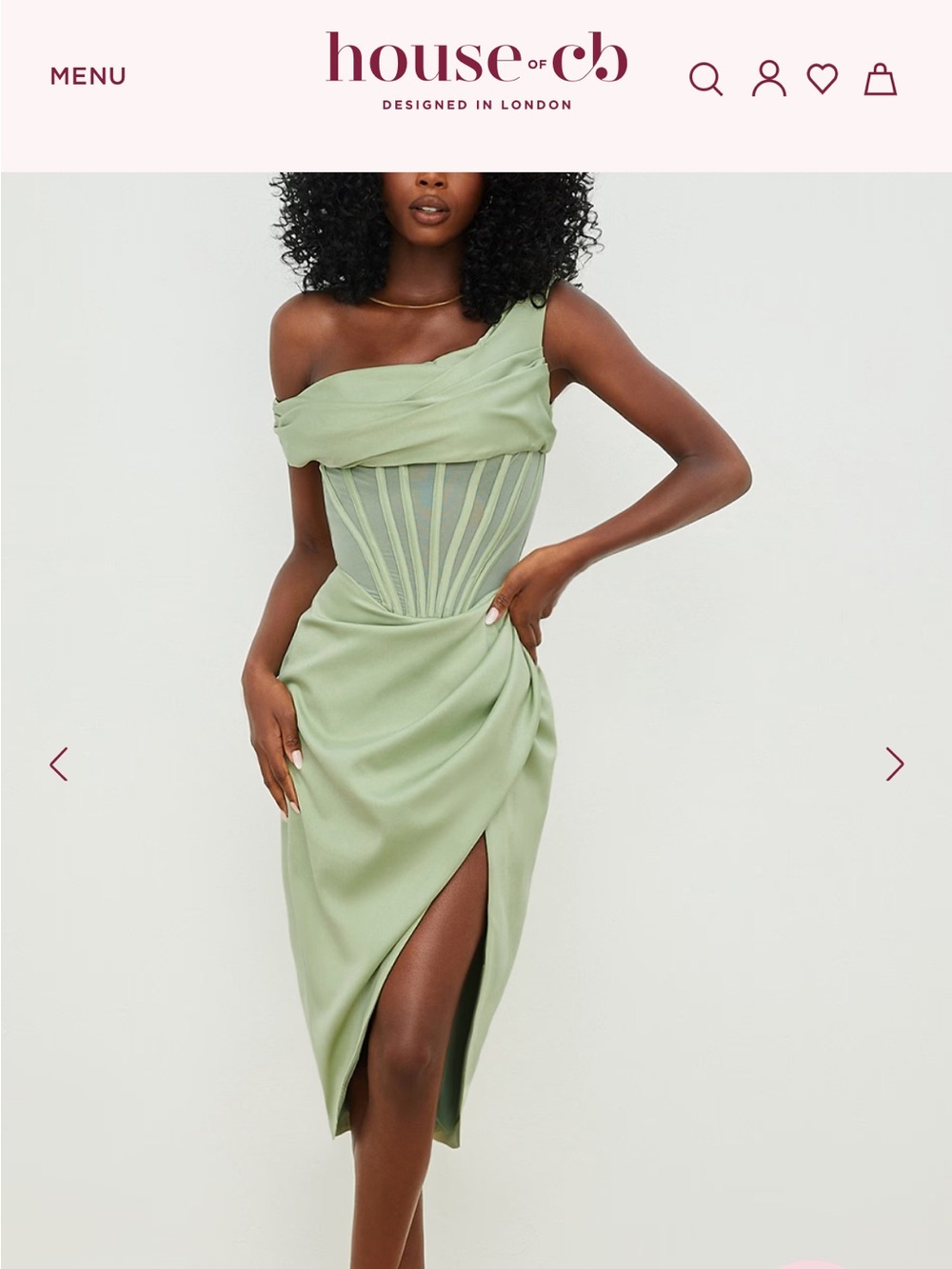 House of CB Sage One-Shoulder Midi Dress